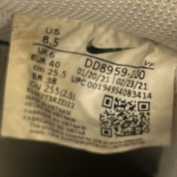 Womens Nike Air Force 1 Low '07 DD8959-100 Leather Sneaker SZ 8.5 White Walking - Picture 6 of 6